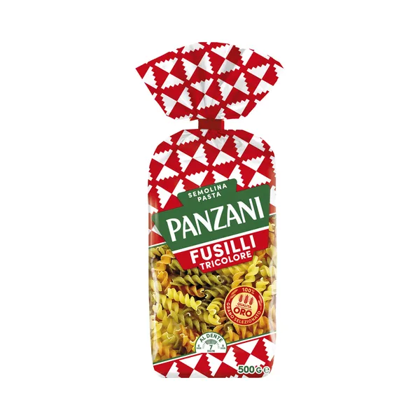Kolmevärviline spiraal Fusilli, PANZANI, 500 g