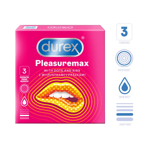 Kondoomid Pleasuremax, DUREX, 3 tk