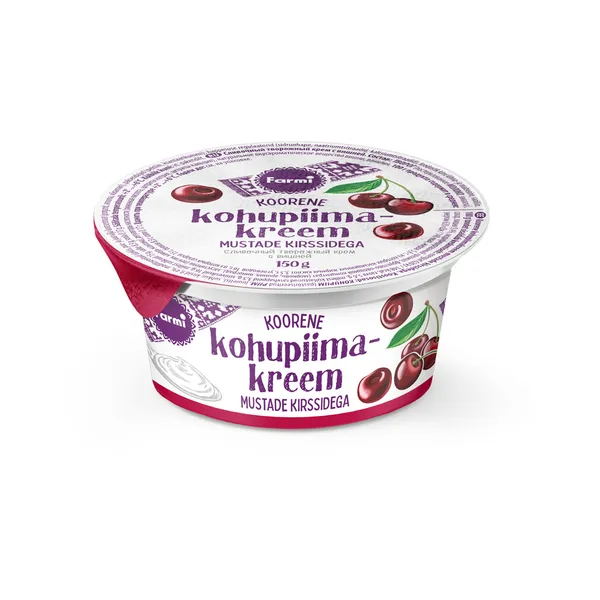 Koorene kohupiimakreem mustade kirssidega, FARMI, 150 g