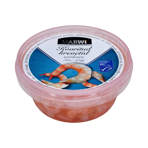 Kooritud krevetid soolvees 150 g neto, MARWI, 300 g