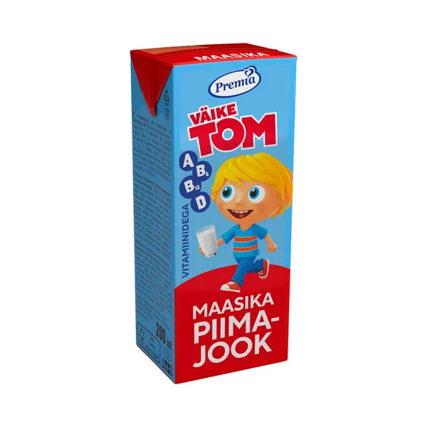 Kõrgkuum piimajook maasikalisandi ja vitamiinidega, VÄIKE TOM, 200 ml