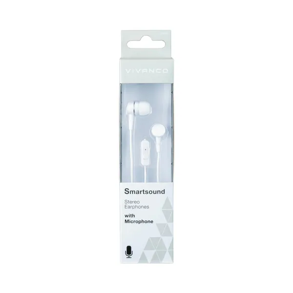 Kõrvaklapid +mikrofon Smartsound, valge, VIVANCO, 1 tk