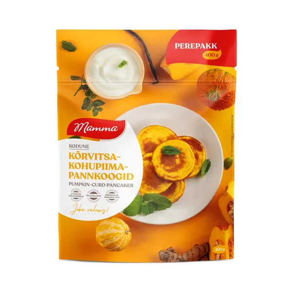 Kõrvitsa-kohupiimapannkoogid, MAMMA, 400 g