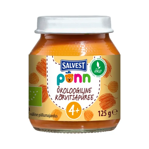 Ökoloogiline Kõrvitsapüree PÕNN, 125g, 4+, ÖKO, EE-ÖKO-03
