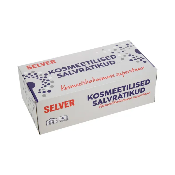 Kosmeetilised taskurätikud 4kihilised, SELVER, 90 tk