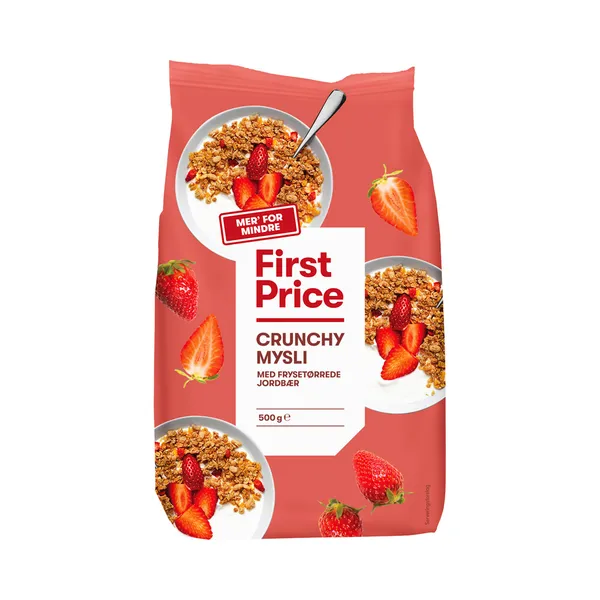Krõbe müsli maasikaga, FIRST PRICE, 500 g