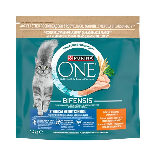 Kuiv kassitoit sterilis. kassidele kanaga Weight Control, PURINA ONE,1,4 kg