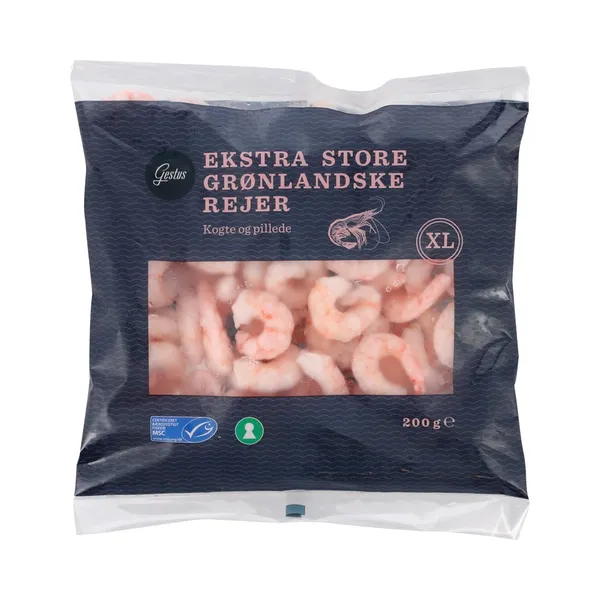 Külmutatud XL krevetid (kooritud, keedetud), GESTUS, 200 g