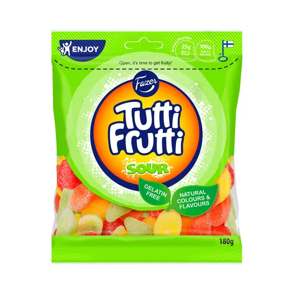 Kummikommid (hapud), TUTTI FRUTTI, 180 g