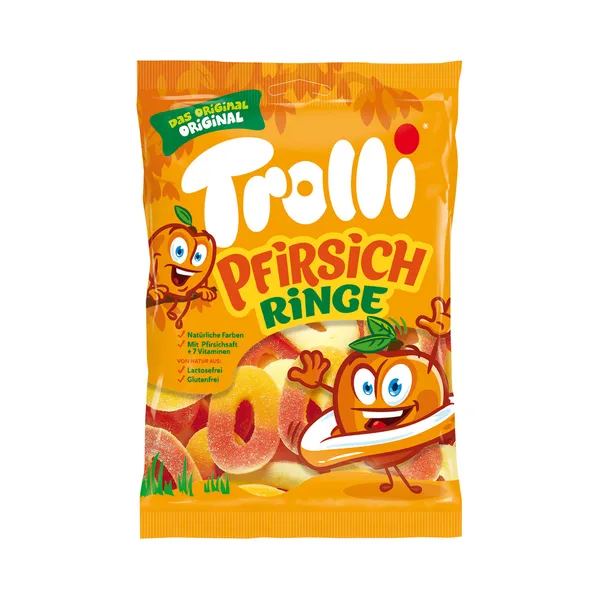 Kummikommid "Virsikurõngad", TROLLI, 200 g