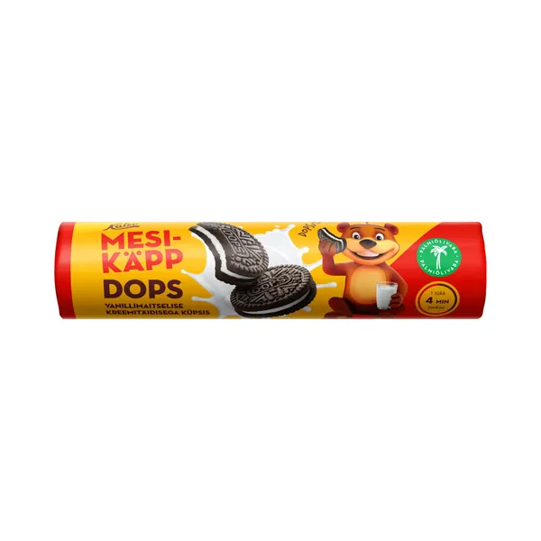 Küpsis vanillimaitselise täidisega Mesikäpp Dops, KALEV, 210 g