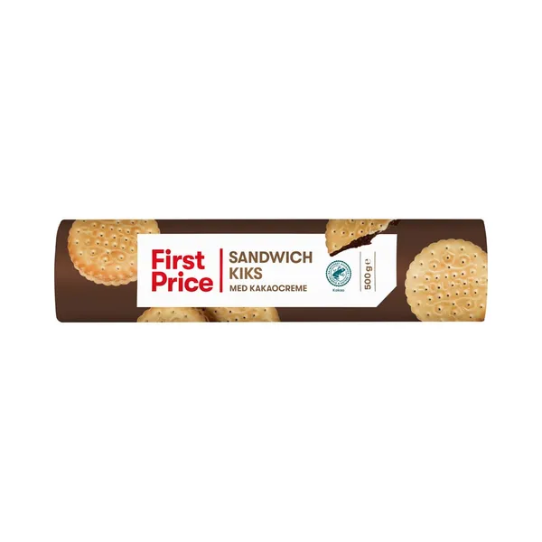 Küpsised kakaokreemi täidisega, FIRST PRICE, 500 g