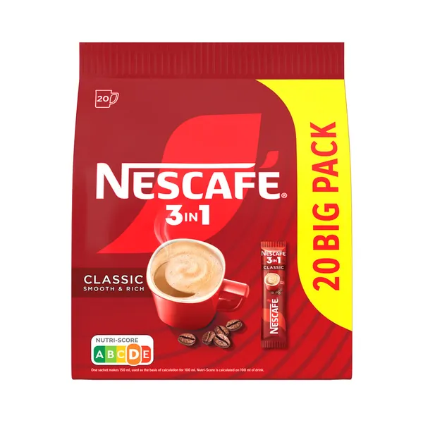 Lahustuv kohv Classic 3in1 (kott), NESCAFE, 20x16,5 g