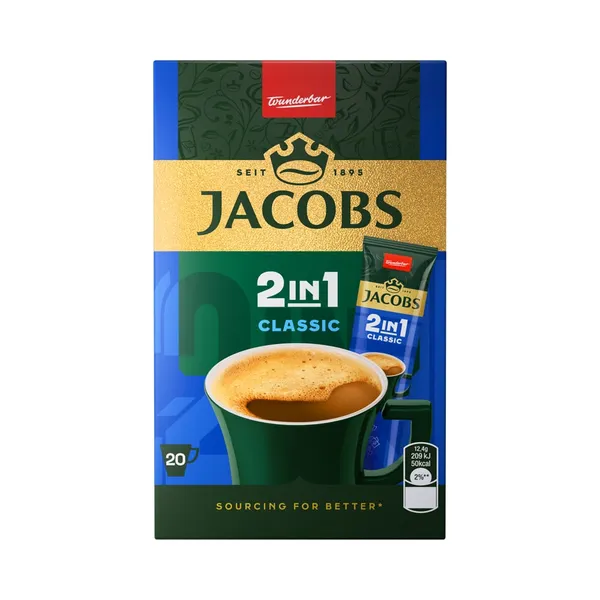 Lahustuv kohvijook 2in1 Classic (karp 20X12,4g), JACOBS,