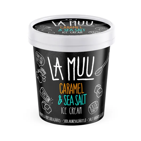 Laktoosivaba karamelli-meresoolajäätis, LA MUU, 250 g
