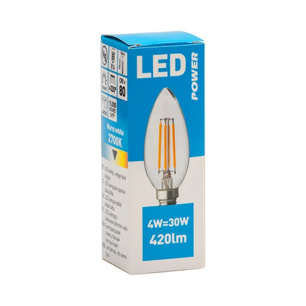 LED lamp küünal C35 420LM E14, POWER, 1 tk
