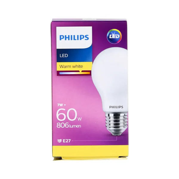 LED pirn GLS A60, E27,60W, 7W, 806lum, 15000h, PHILIPS, 1 tk
