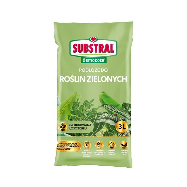 Lehdekoratiivsete muld + Osmocote väetis, SUBSTRAL, 3 l