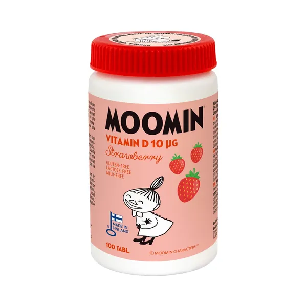 Maasikamaitselised D-vitamiini närimistabletid, MUUMI, 23 g