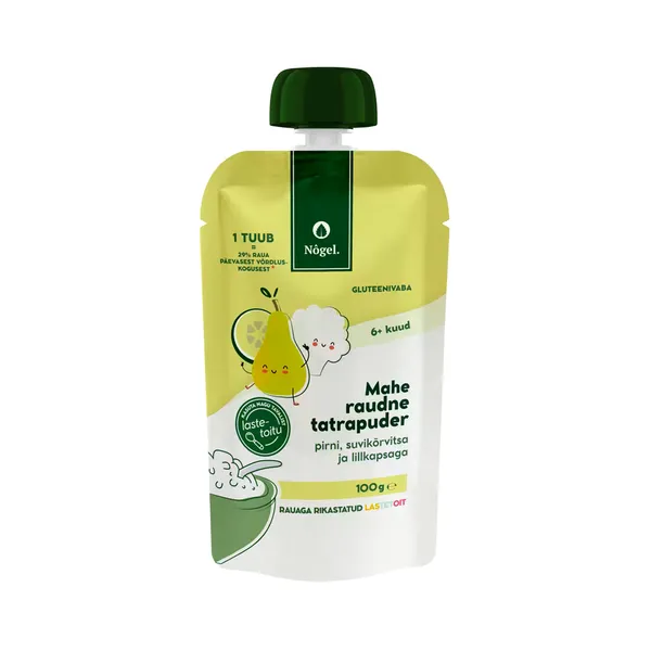 Mahe raudne tatrapuder pirni, suvikõrvitsa ja lillkapsaga, NÔGEL, 100 g