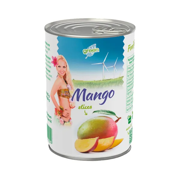 Mango lõigud siirupis 425g, GREEN, neto 230 g