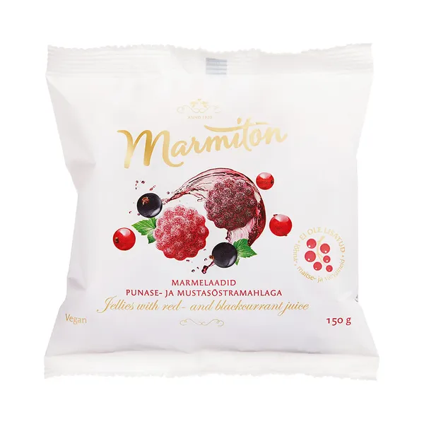 Marmelaadid punase- ja mustasõstramahlaga, MARMITON, 152 g