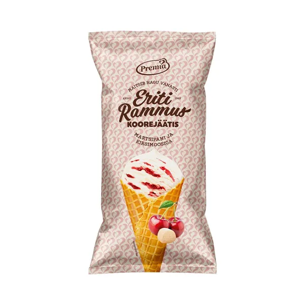 Martsipani-koorejäätis kirsimoosiga, ERITI RAMMUS, 110 g