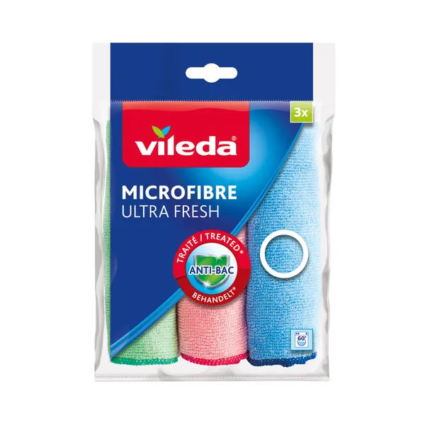 Mikrokiudlapid värvilised Ultra Fresh, VILEDA, 3 tk