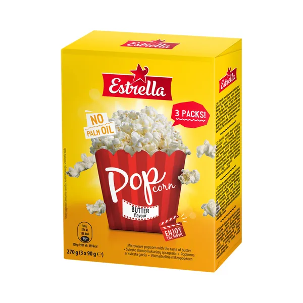 Mikropopkorn võimaitseline (3x90g), ESTRELLA, 270g