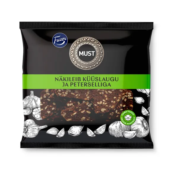 Must Näkileib küüslaugu ja peterselliga, FAZER, 150 g