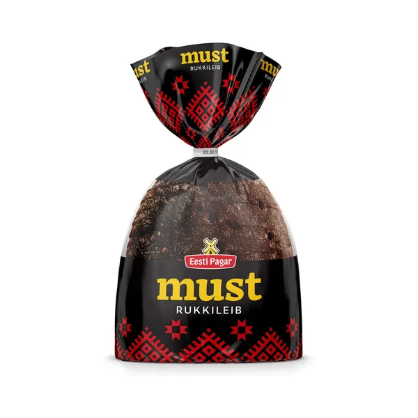 Must rukkileib viilutatud, EESTI PAGAR, 390 g