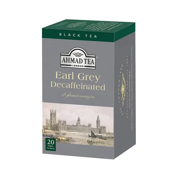 Must tee Earl Grey, kofeiinivaba 20pk, AHMAD, 40 g