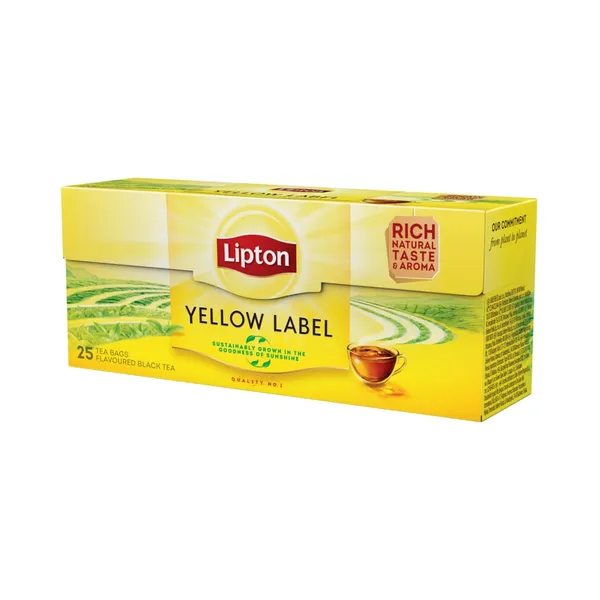 Must tee Yellow Label niidiga kotis 25pk, LIPTON, 50 g