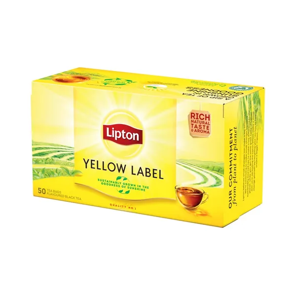 Must tee Yellow Label niidiga kotis 50pk, LIPTON, 100 g