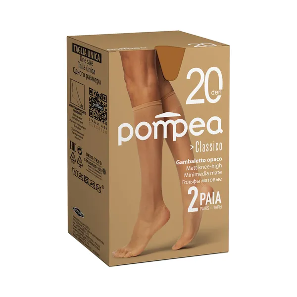 Naiste põlvikud Classico 20 den ambrato 1 suurus, POMPEA, 2 paari