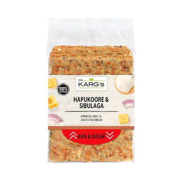 Näkileib hapukoore ja röstitud sibulaga, DR. KARG, 200 g
