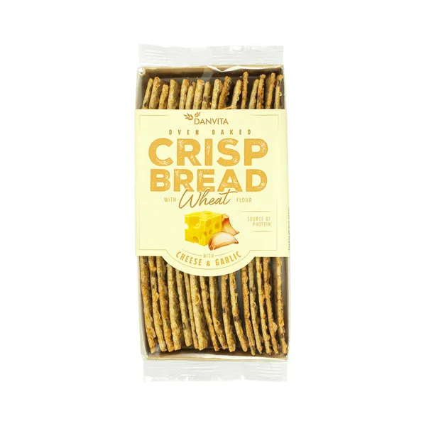 Näkileib juustu ja küüslaugumaitseline, DANVITA, 130 g