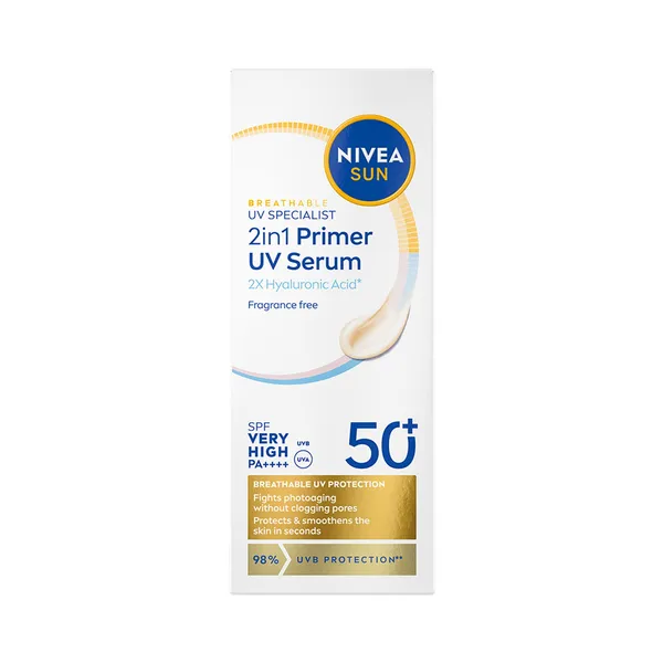 Näo aluskreem Primer 2in1 SPF50+, NIVEA SUN, 30ml