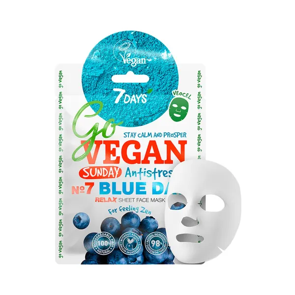 Näomask Govegan Pühapäev Blue Day, 7DAYS, 1tk