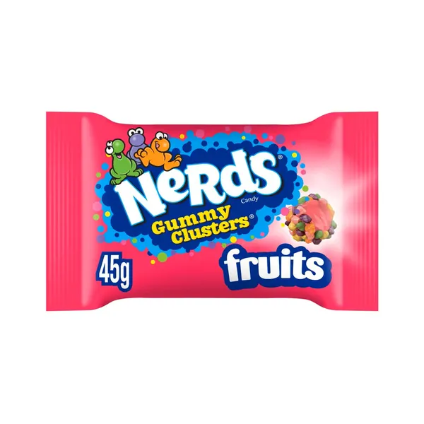 Košļājamās konfektes NERDS, ar augļu garšu, 45g