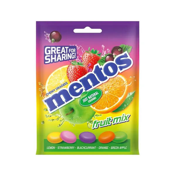 Nätsukommid Fruits kotis, MENTOS, 160 g