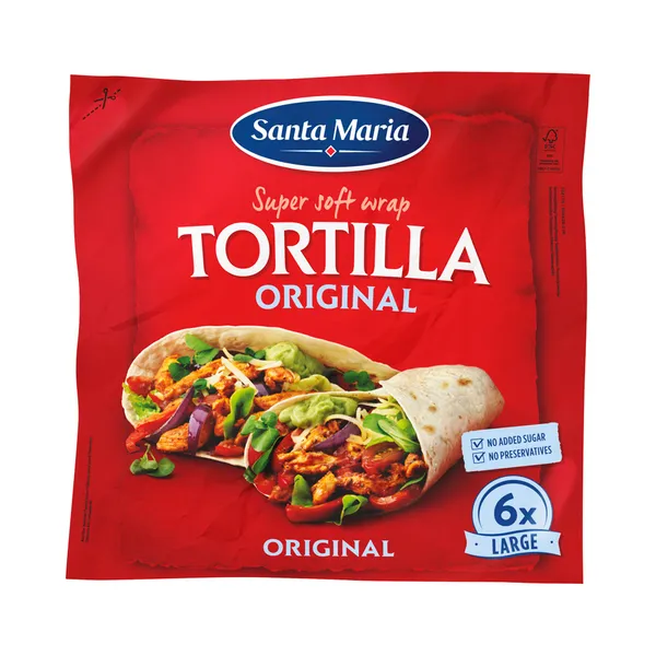 Nisutortilja 25 cm x 6 tk, SANTA MARIA, 371 g