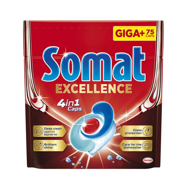 Nõudepesumasina kapslid Excellence 4in1, SOMAT, 75 tk