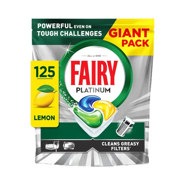 Nõudepesumasina kapslid Platinum Lemon, FAIRY, 125 tk
