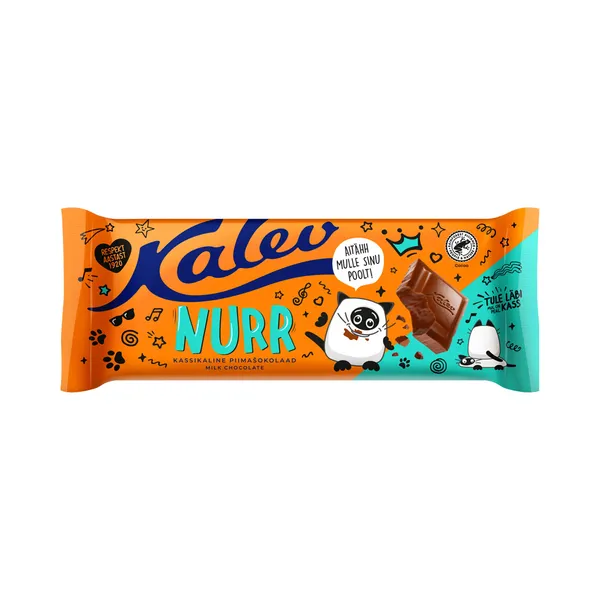 Nurr kassikaline piimašokolaad, KALEV, 190 g