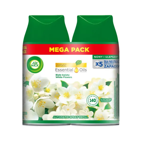 Õhuvärskendaja Freshmatic White Flowers Duo täide, AIR WICK, 500 ml