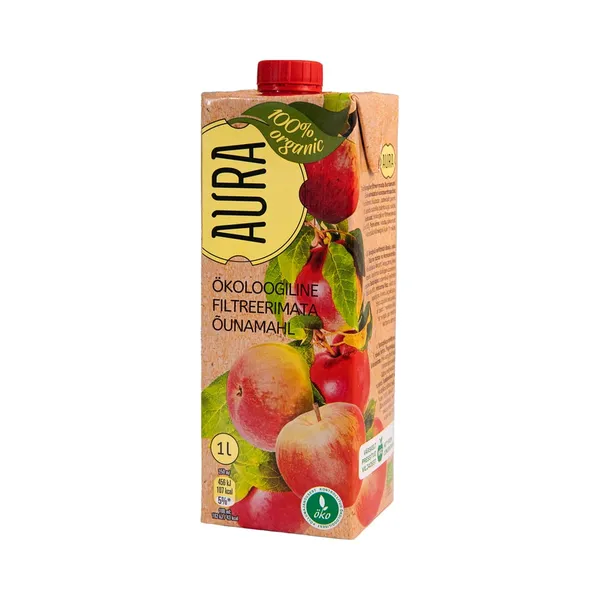 Ökoloogiline filtreerimata õunamahl, AURA, 1 L