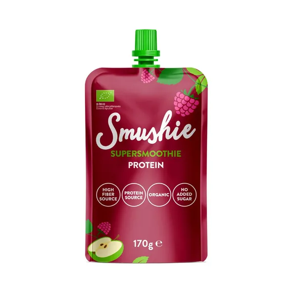Ökoloogiline Vaarika-õunapüree chia seemnetega, SMUSHIE, 170 g