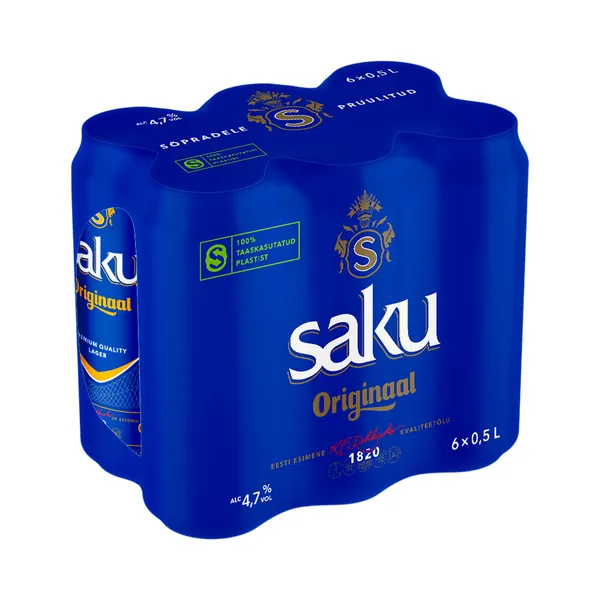 SAKU Originaal, õlu 4,7% 6x0,5 L, R16/109655/37  , purk