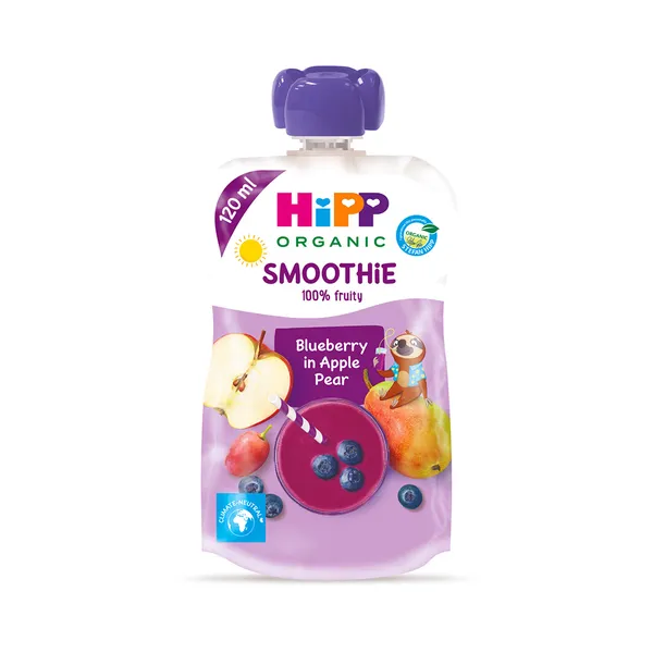 Õuna-pirni smuutijook mustikatega BIO, HIPP, 120 ml